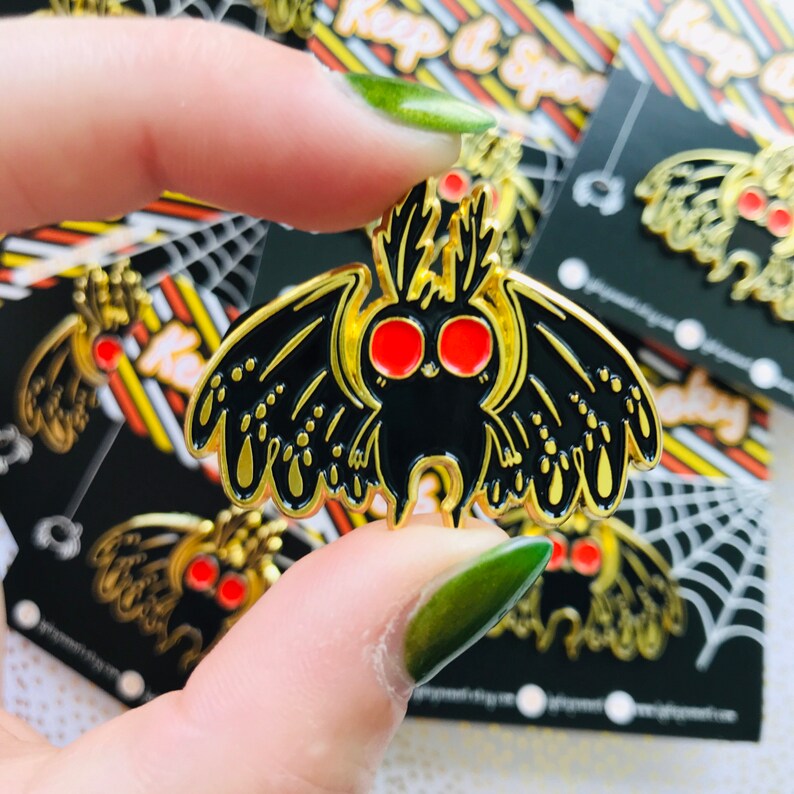 Mothman Enamel Pin Mothman Pin Cryptid pin Enamel Pin | Etsy