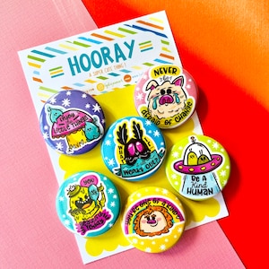 Cryptid Positivity Magnet or Pin Set | Crytpid Button Set | Cryptids | Paranormal Gift | Motivation Magnet | Original Art by Lydia Jean Art