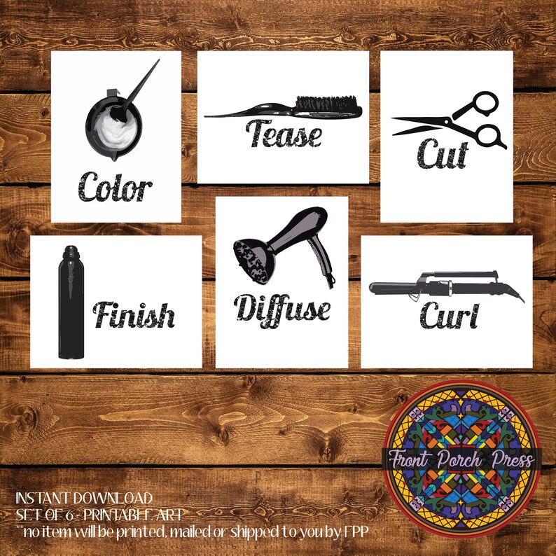 Instant Download Salon Decor Printable Hair Salon Art Etsy