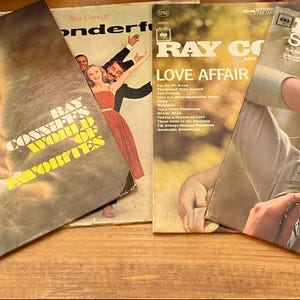 4 Ray Conniff 12” winyl 33’s! World of Favs (1967), Love Affair (1965), ‘S Wonderful (1965), Somewhwere My Love (1966), czyste, świetny dźwięk!
