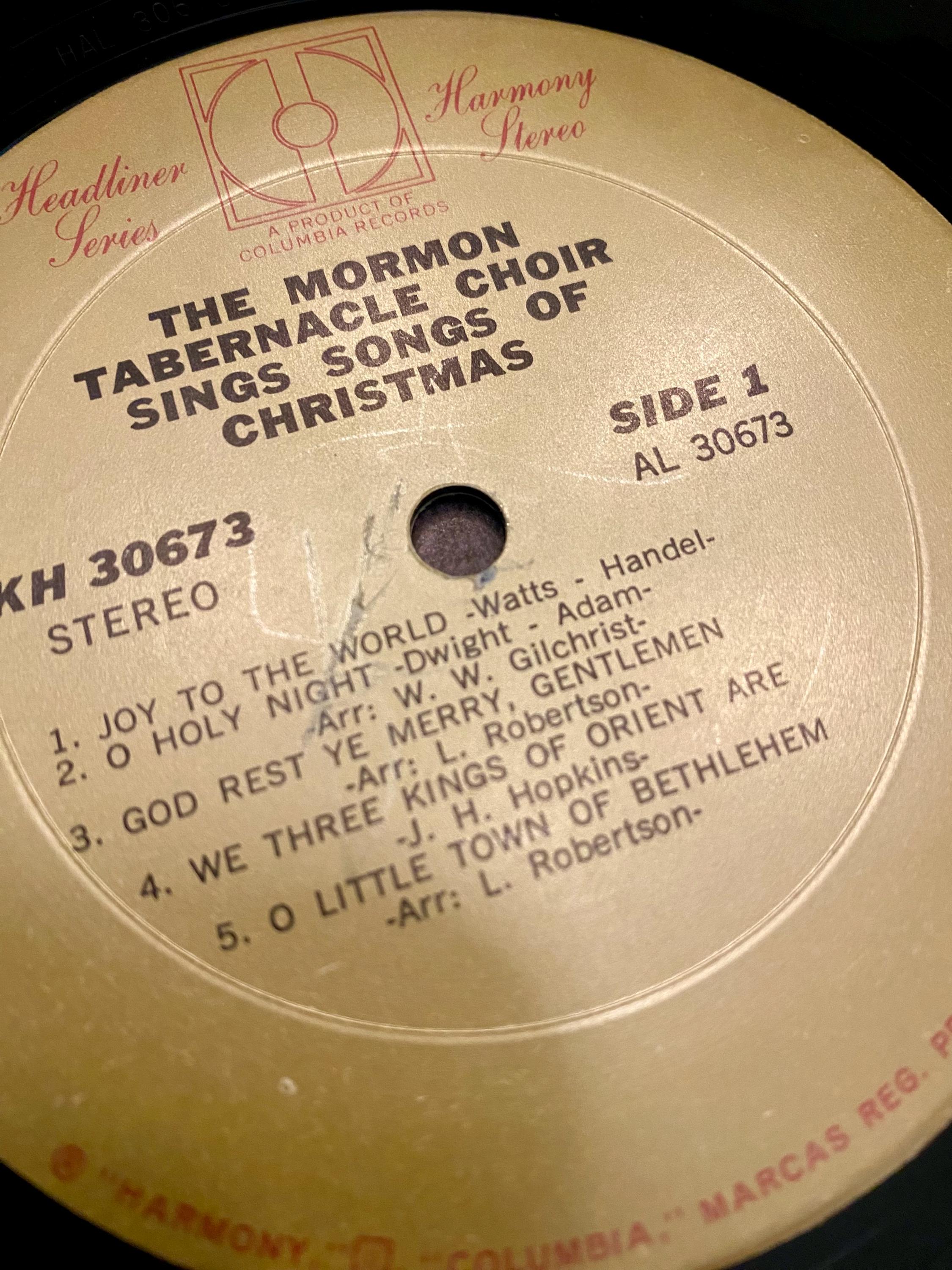 The Mormon Tabernacle Choir Sings Songs of Christmas (1971) Used Vinyl ...