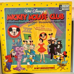 Walt Disney&#39;s Mickey Mouse Club: Mouseketeer Favorites, 1975, preowned 33 vinyl, multiple scratches, professionally cleaned, plays well.