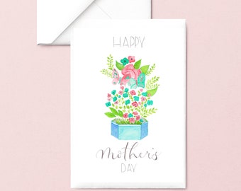 Mother's Day Card: Happy Mother's Day Handmade Card, Watercolor Mother's Day Card, Mother's Day from Daughter, Mother's Day Card Roses
