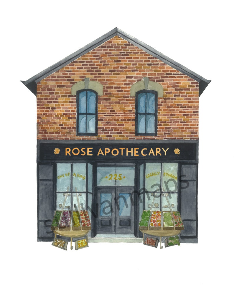 Rose Apothecary: Schitts Creek Gift Ideas, Rose Apothecary Art, Schitt's Creek Fan Art, Watercolor Print Rose Apothecary, Schitt's Creek Art image 2