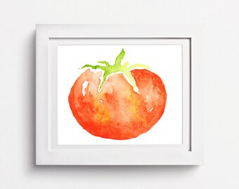 Tomato Watercolor Print: Art for Kitchen