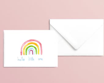 Hello Little One: Nouvelle carte bébé, carte de fête de bébé, cadeau de félicitations pour bébé, carte de vœux nouvel enfant