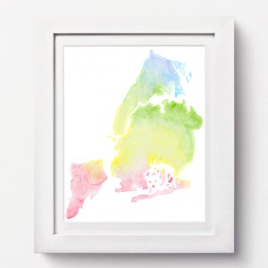New York City Map: 5 Boroughs Aquarell Karte, NYC Aquarell Karte, Handgemachte New York Malerei, 5 Boroughs of New York