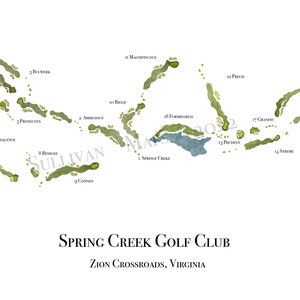 Kundenspezifische Golfkurskarte: Golfkurs-Gemälde, benutzerdefinierte Golfkurs-Layout-Kunst, PGA Tour Golf-Layout-Kunst, Golf, individuelles Geschenk, Golf-Geschenk für Ihn