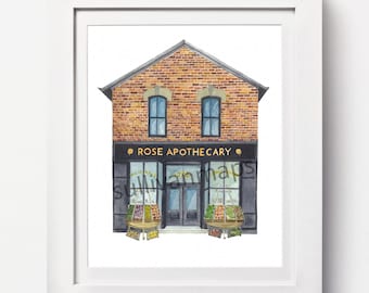 Rose Apothecary Watercolor Print: Schitt's Creek Fan Art