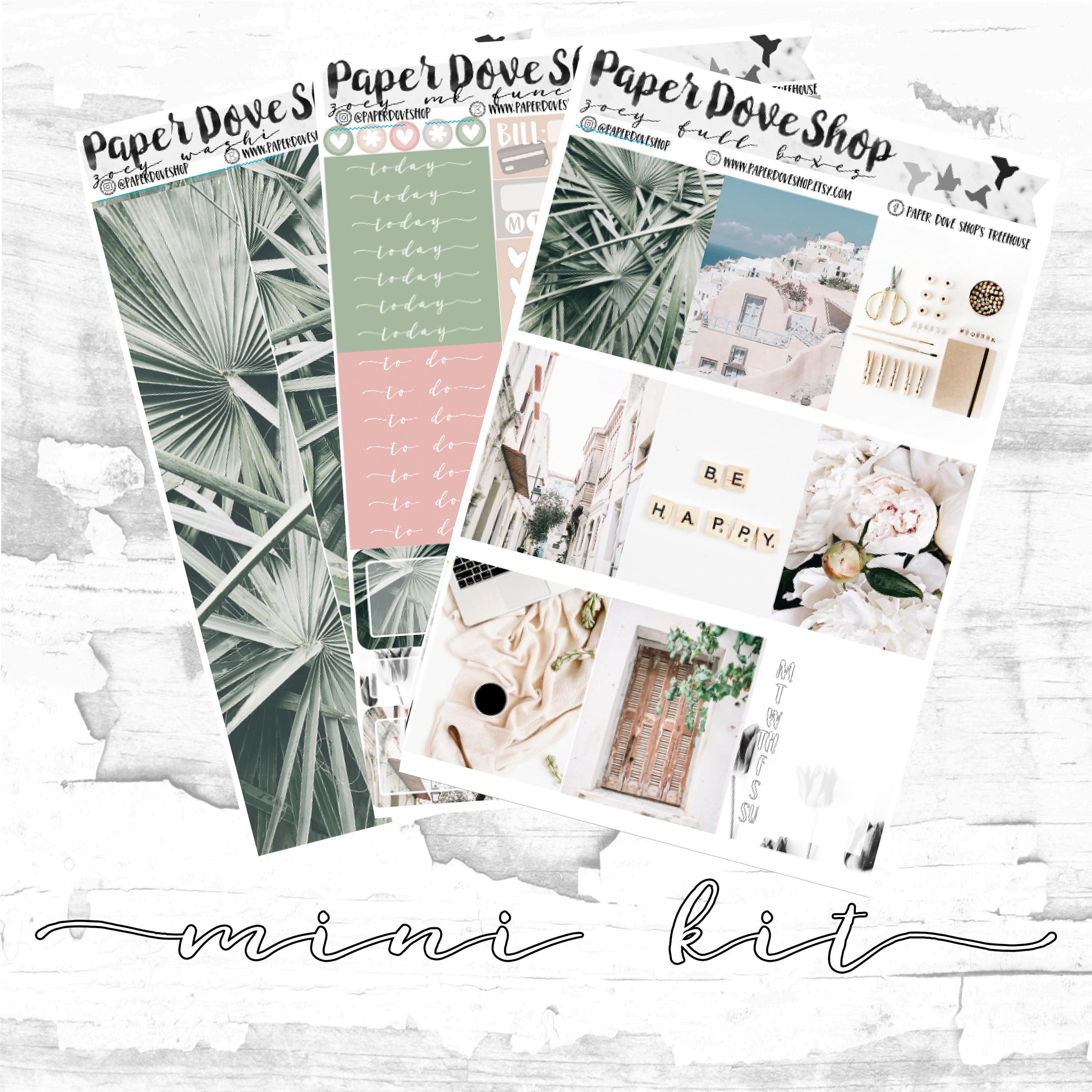 Zoey Mini Kit-- ECLP Vertical Kit, Decorative Stickers, Planner Stick…
