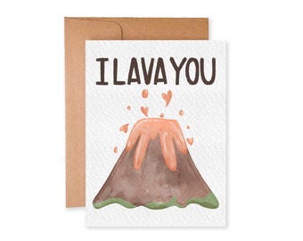 I Lava You | Punny Love Card | Hawaiian Themed Card