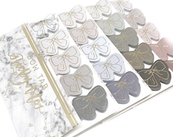 Bow Tab Sticky Note Booklet (Foiled)-- Foil/Bow/Sticky Notes/Page Flags (Exclusive Design)