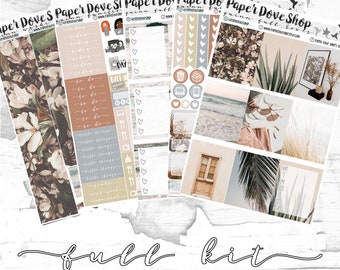 Quinn Full Kit-- Planner Kit, Decorative Stickers, Planner Stickers, Lifestyle/Floral/Neutral/Earth-Tone Kit