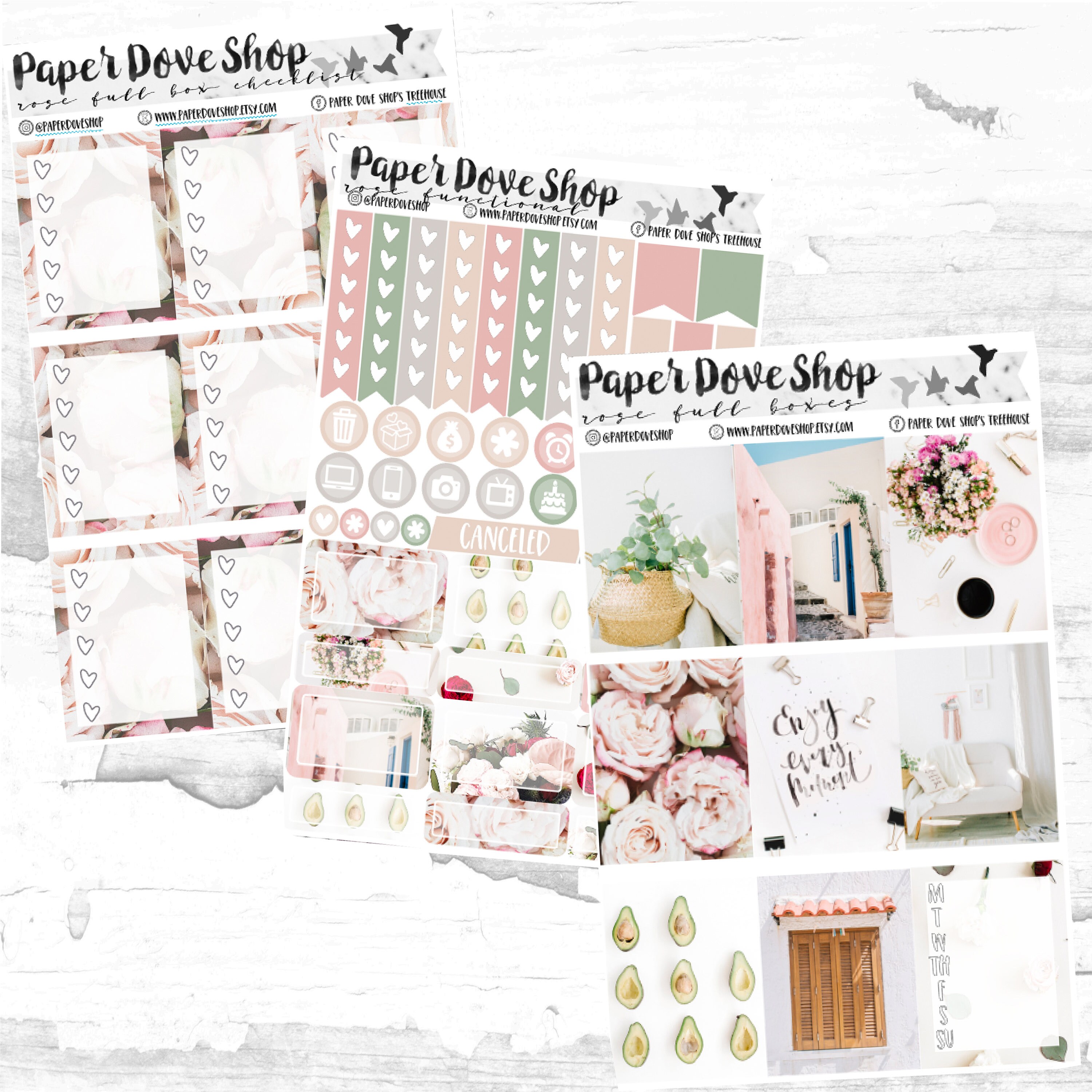 Rose Full Kit Planner Kit Decorative Stickers Planner - Etsy