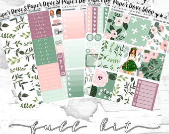 Olivia Full Kit-- Planner Kit, Decorative Stickers, Planner Stickers, Spring/Floral/Leafy Kit