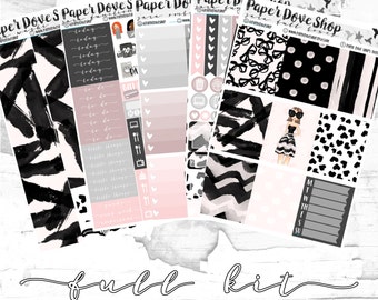 Zara Full Kit-- Planner Kit, Decorative Stickers, Planner Stickers, Fashion Doll/Mauve Kit