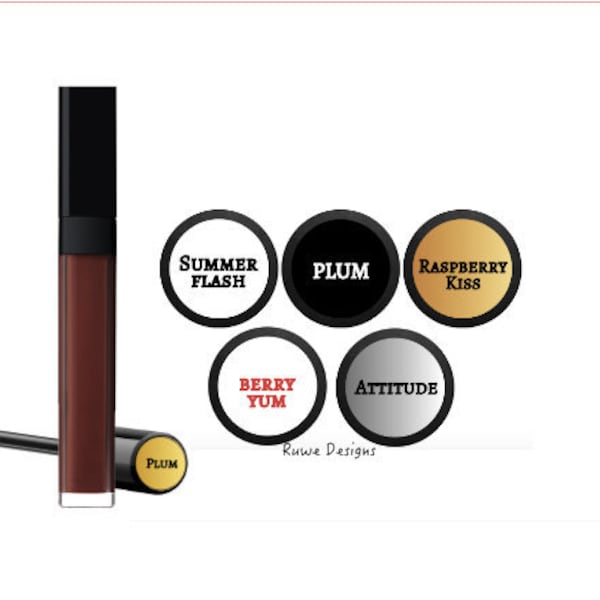 Pegatinas redondas extra pequeñas para brillos de labios y labiales.