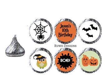 Fall-Halloween-themed Custom Kisses Stickers
