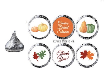 Fall-Thanksgiving-themed Custom Kisses Stickers