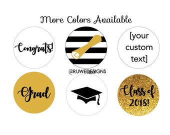 Customized Hershey Kisses Labels for Grad party - Set of 108 Stickers
