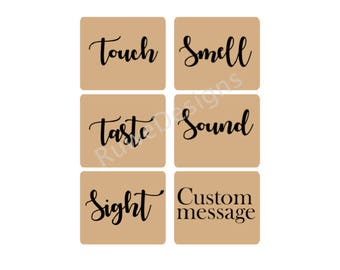 five senses gift tag etsy