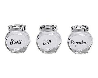 Set of Customized Round Clear Spice Labels - 1" or 1.25" or 1.5" or 2.25"  labels