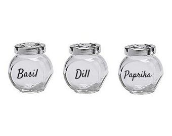 Set of Customized Round Clear Spice Labels - 1&quot; or 1.25&quot; or 1.5&quot; or 2.25&quot;  labels