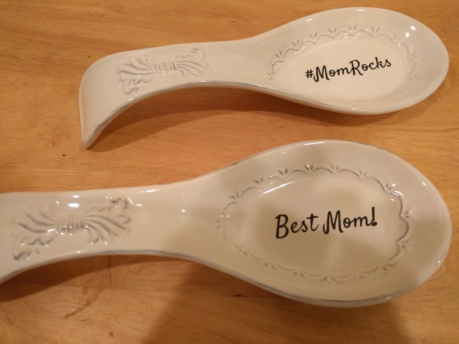 Personalized White Ceramic Spoon Rest 9.5 x 3.5 Etsy