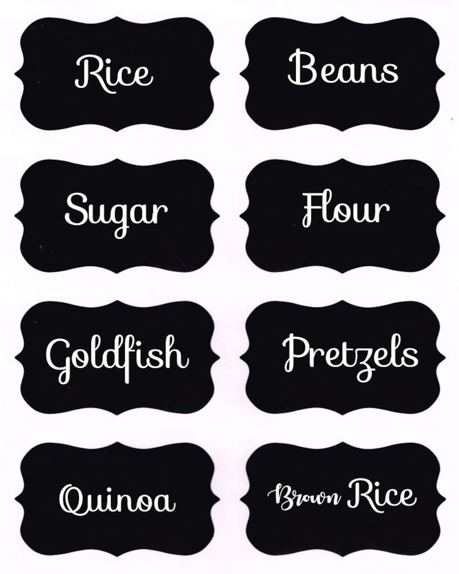 Set of 8 Custom Chalkboard Pantry Labels Etsy