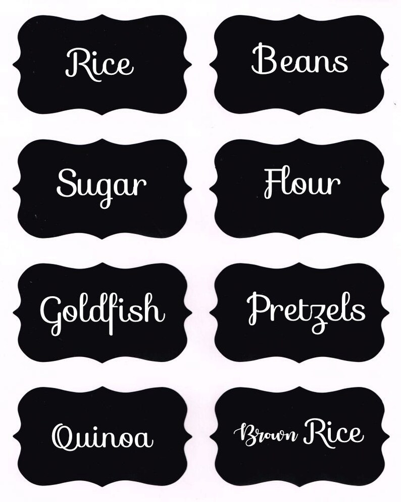 Set of 8 Custom Chalkboard Pantry Labels Etsy