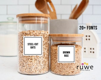 Custom White Pantry Labels