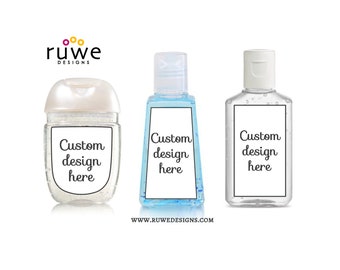 Custom design - hand sanitizer Labels for business or party favors