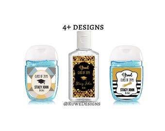 Customized hand sanitizer Labels for Graduation favors