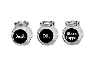 Round Chalkboard Spice Labels - White text - 1.25" or 1.5" - Set of 24 or 48