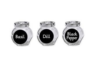 Set of 15 Customized Round Chalkboard Spice Labels - 1.25&quot;, 1.5&quot; or 2&quot; labels
