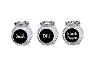 Set of 20 Customized Round Chalkboard Spice Labels - 1.25", 1.5" or 2" labels