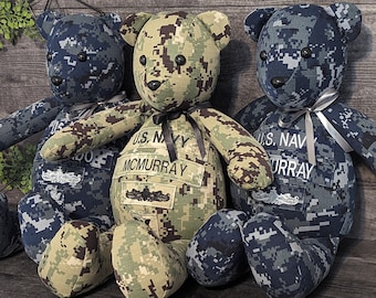 Military Memory Bear // Uniform Keepsake Bear // Police Memory Bear