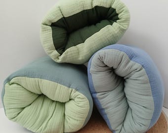 Matcha nursing pillow arm rest - organic cotton muslin double gauze baby feeding cushion