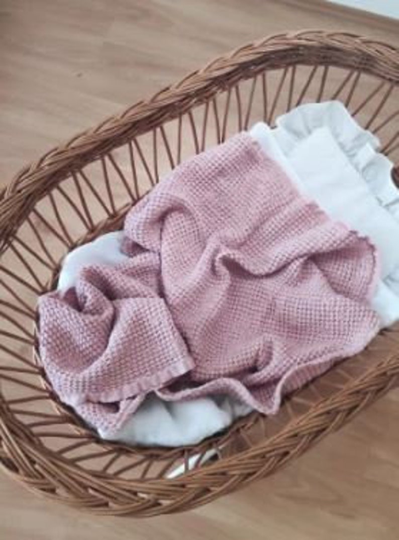 Natural Linen Blanket for Newborn Baby Boy and Girl Soft Etsy