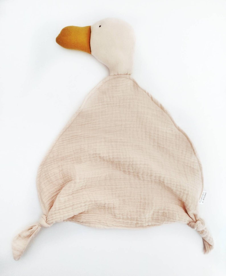Organic Cotton Duck Security Blanket With Knots Muslin Goose Etsy