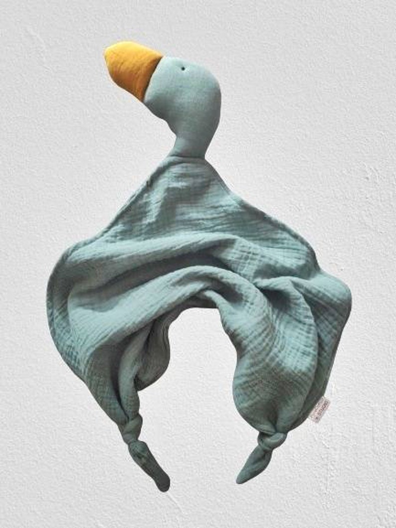 Organic Cotton Duck Security Blanket With Knots Muslin Goose Etsy