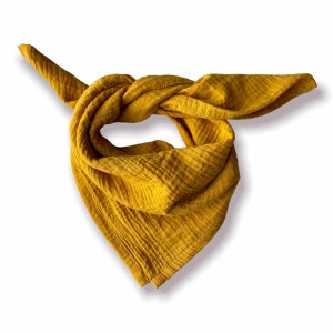 honeycomb muslin square bandana - various colours and sizes - universal soft linen necktie scarf, oversized double gauze neck kerchief