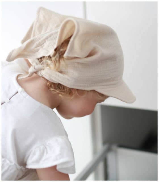 Baby Sun Hat Bandana With Visor: Organic Muslin Cotton Kids