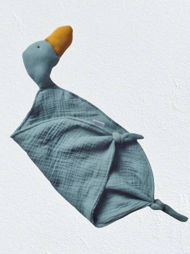 Organic Cotton Duck Security Blanket With Knots Muslin Goose Etsy