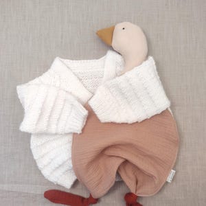 beige mallard duck comfort blanket for baby all natural organic cotton muslin double gauze
