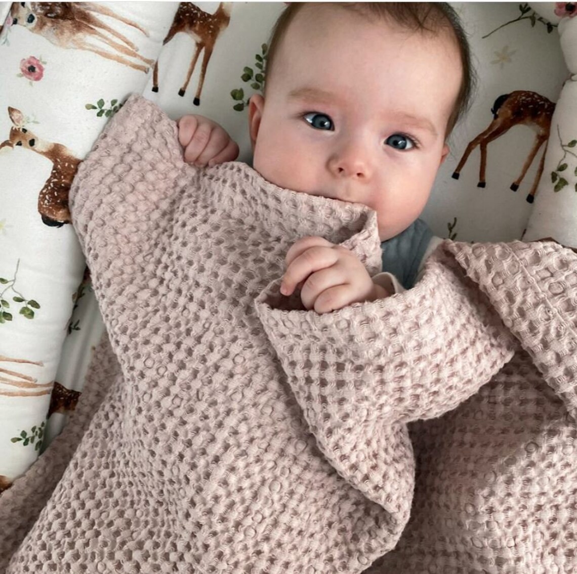 Natural Linen Blanket for Newborn Baby Boy and Girl Soft Etsy