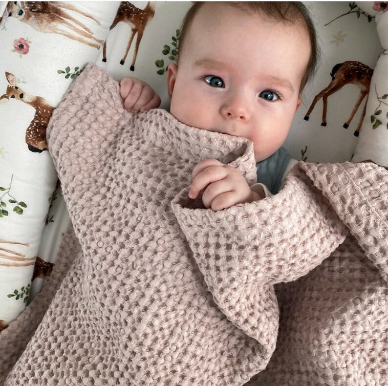 Natural Linen Blanket for Newborn Baby Boy and Girl Soft Etsy