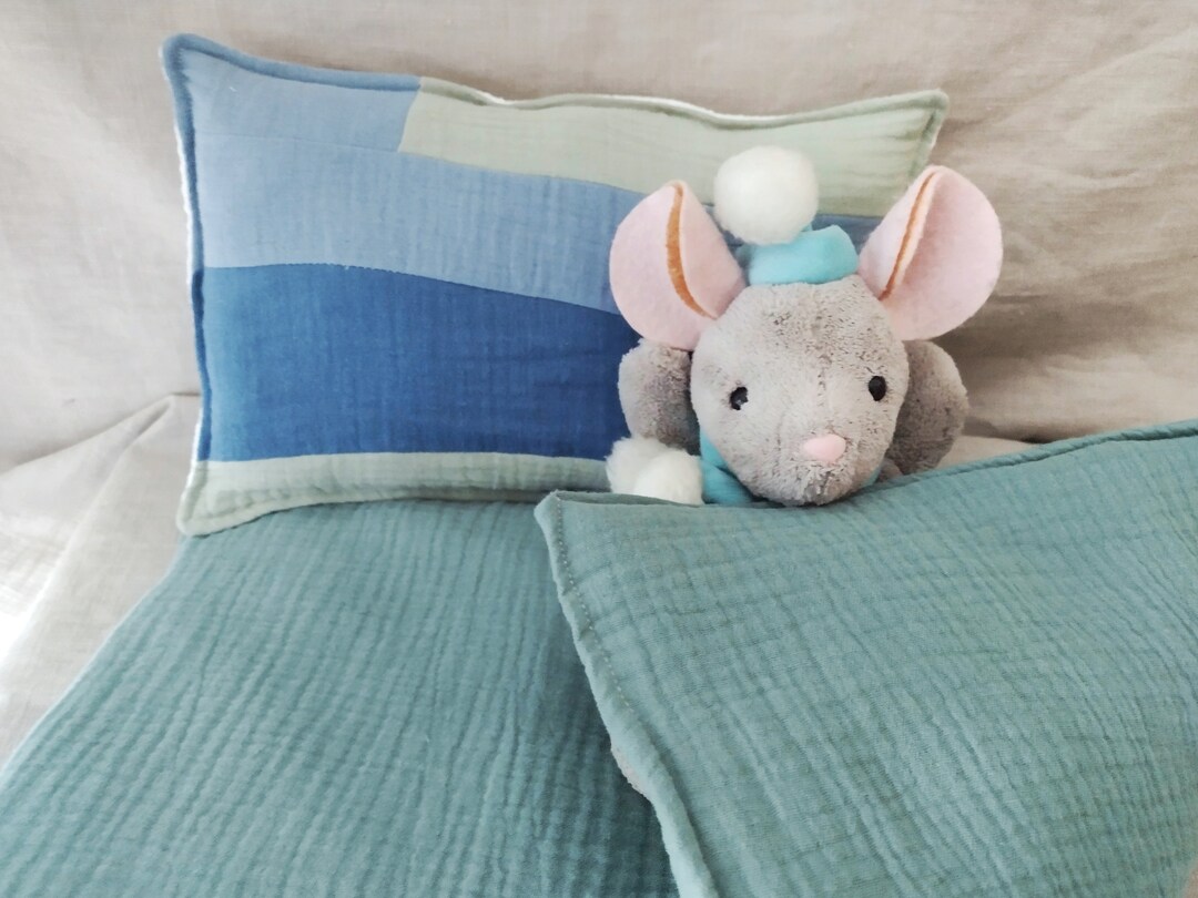 Ikea Duktig Doll Bed Bedding Ocean Patchwork Pillow and Quilt Etsy