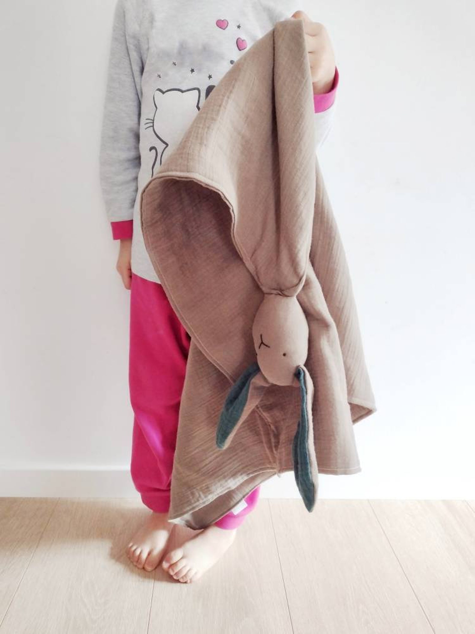 Cuddly Bunny Lovey for Baby First Toy for Newborns Muslin Etsy UK