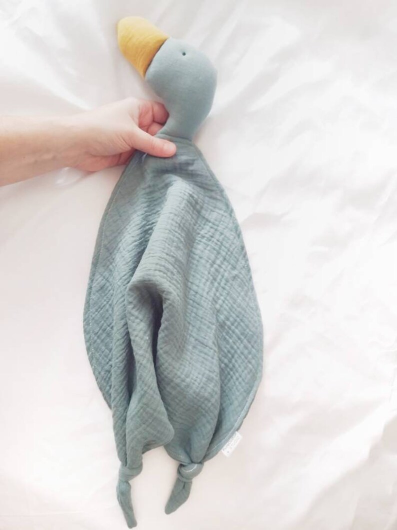 Organic Cotton Duck Security Blanket With Knots Muslin Goose Etsy